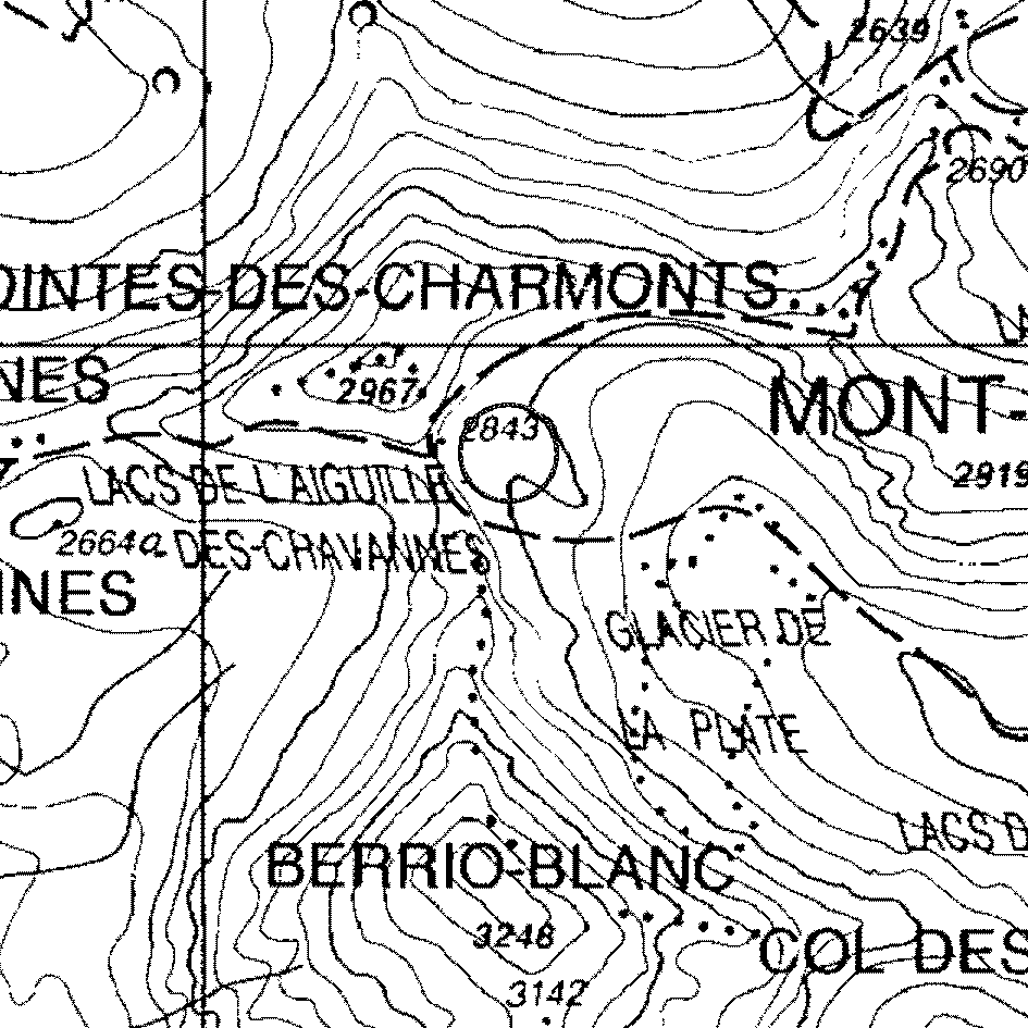 mappa lago Charmonts I - Pré-Saint-Didier