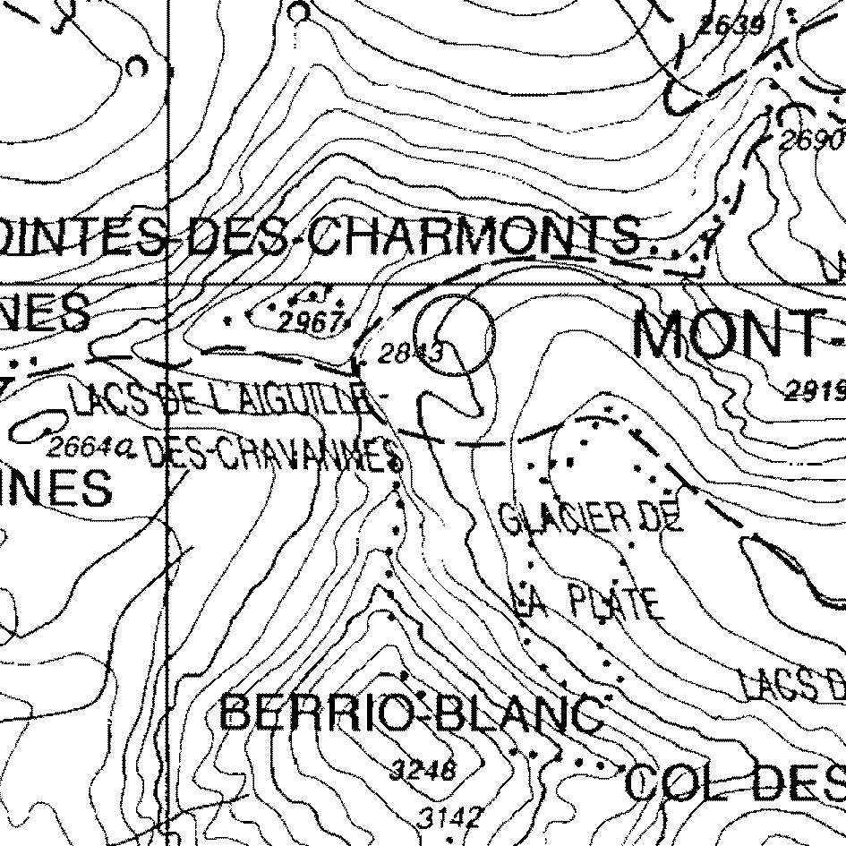 mappa lago Charmonts II - Pré-Saint-Didier