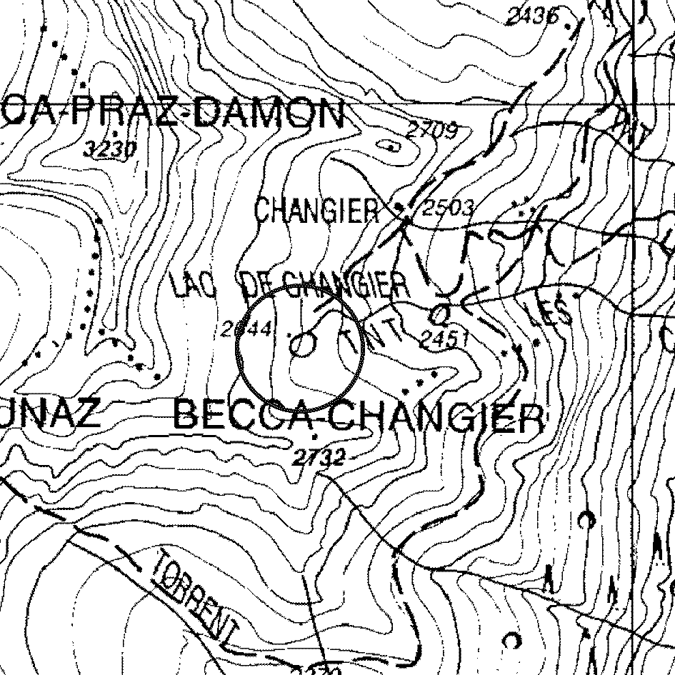 mappa lago Changier superiore - Rhêmes-Saint-Georges