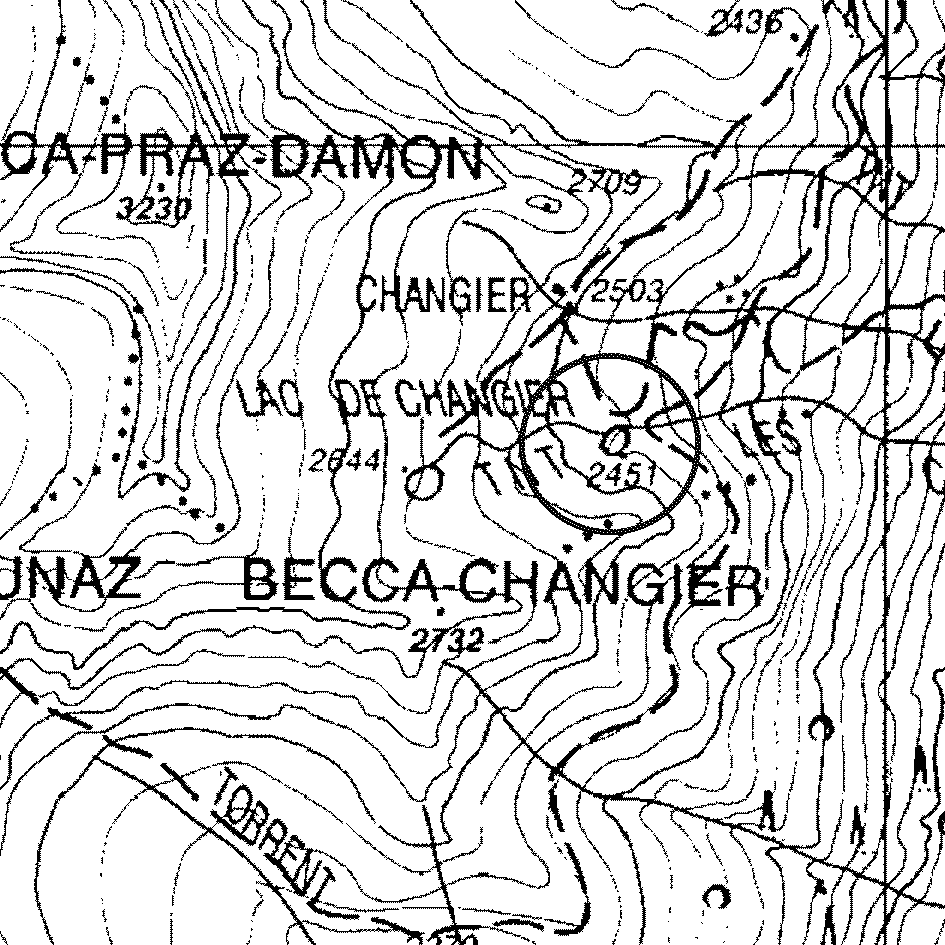 mappa lago Changier inferiore - Rhêmes-Saint-Georges