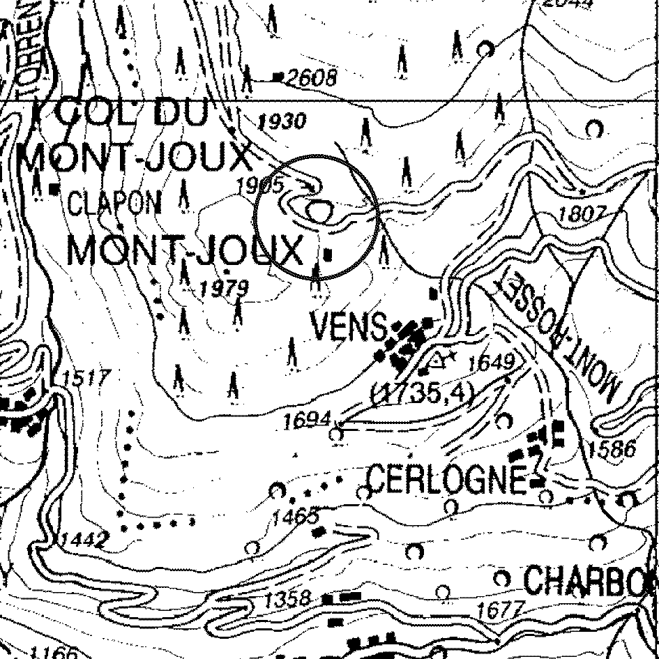 mappa lago Col di Joux - Saint-Nicolas