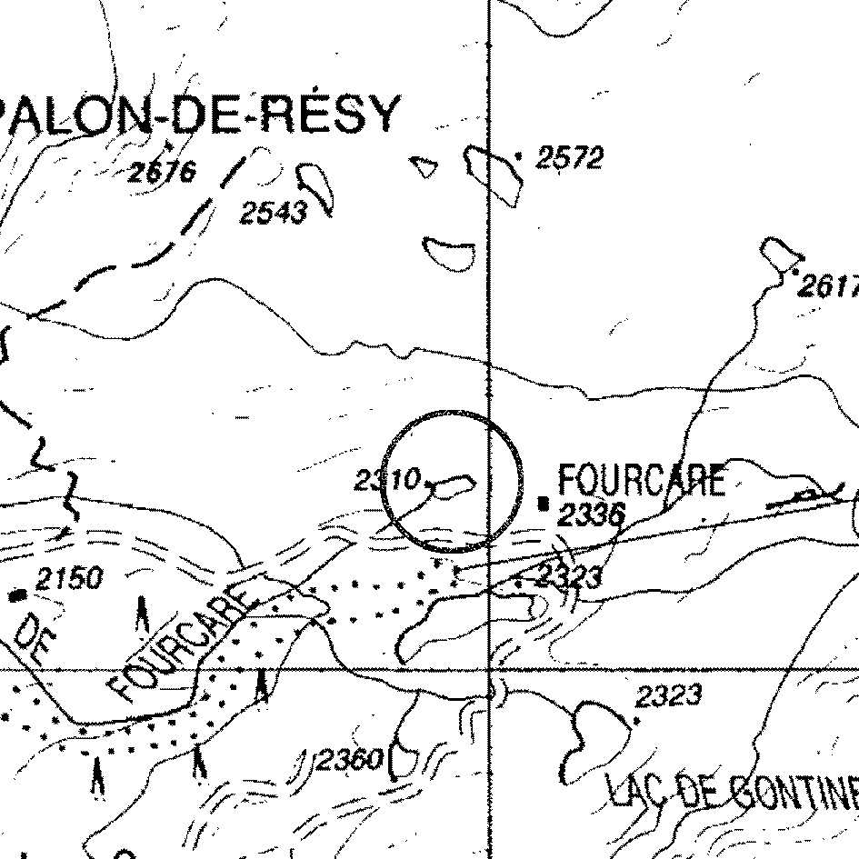mappa lago Alpe superiore Forca - Ayas