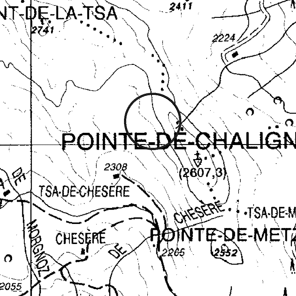 mappa lago Chézère I - Sarre
