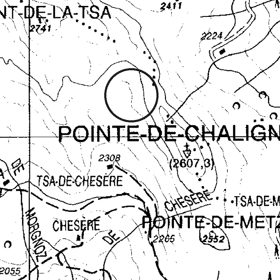 mappa lago Chézère II - Sarre