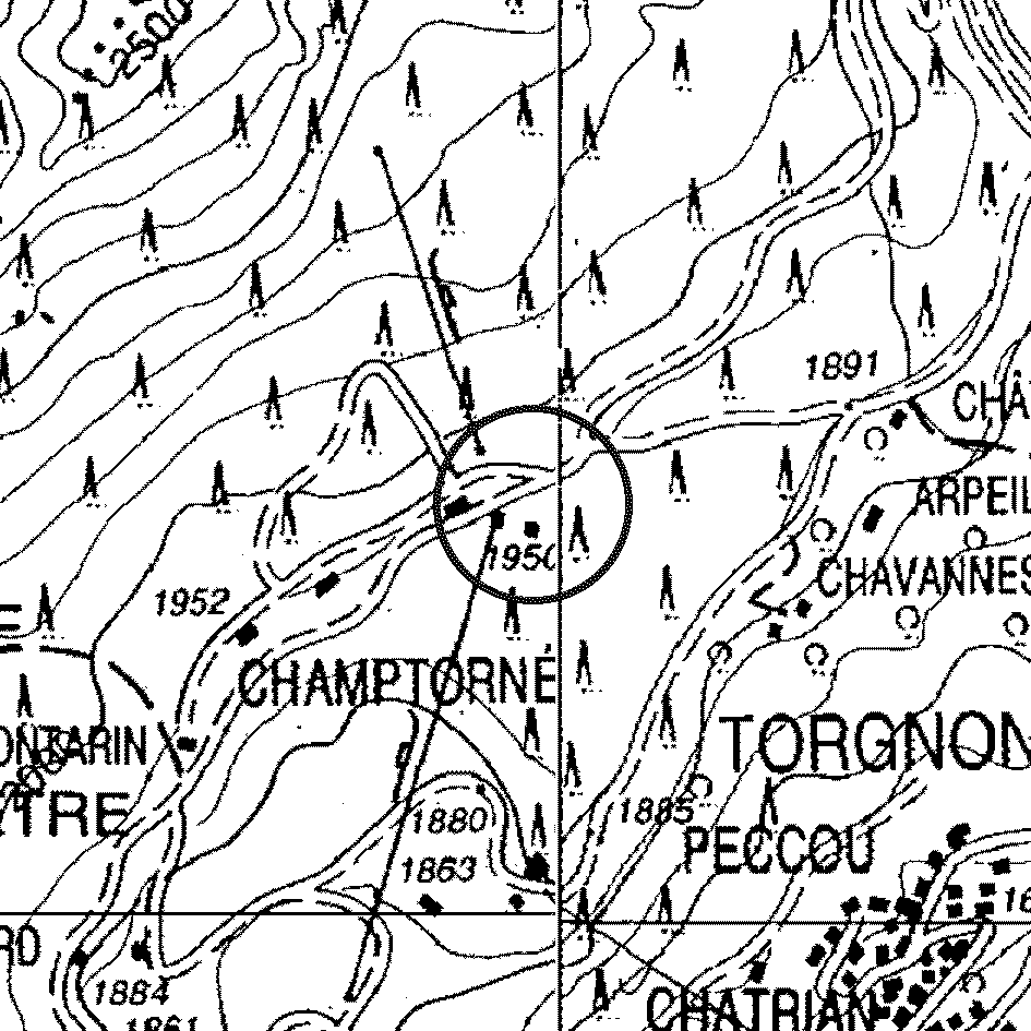 mappa lago Champtorné - Torgnon