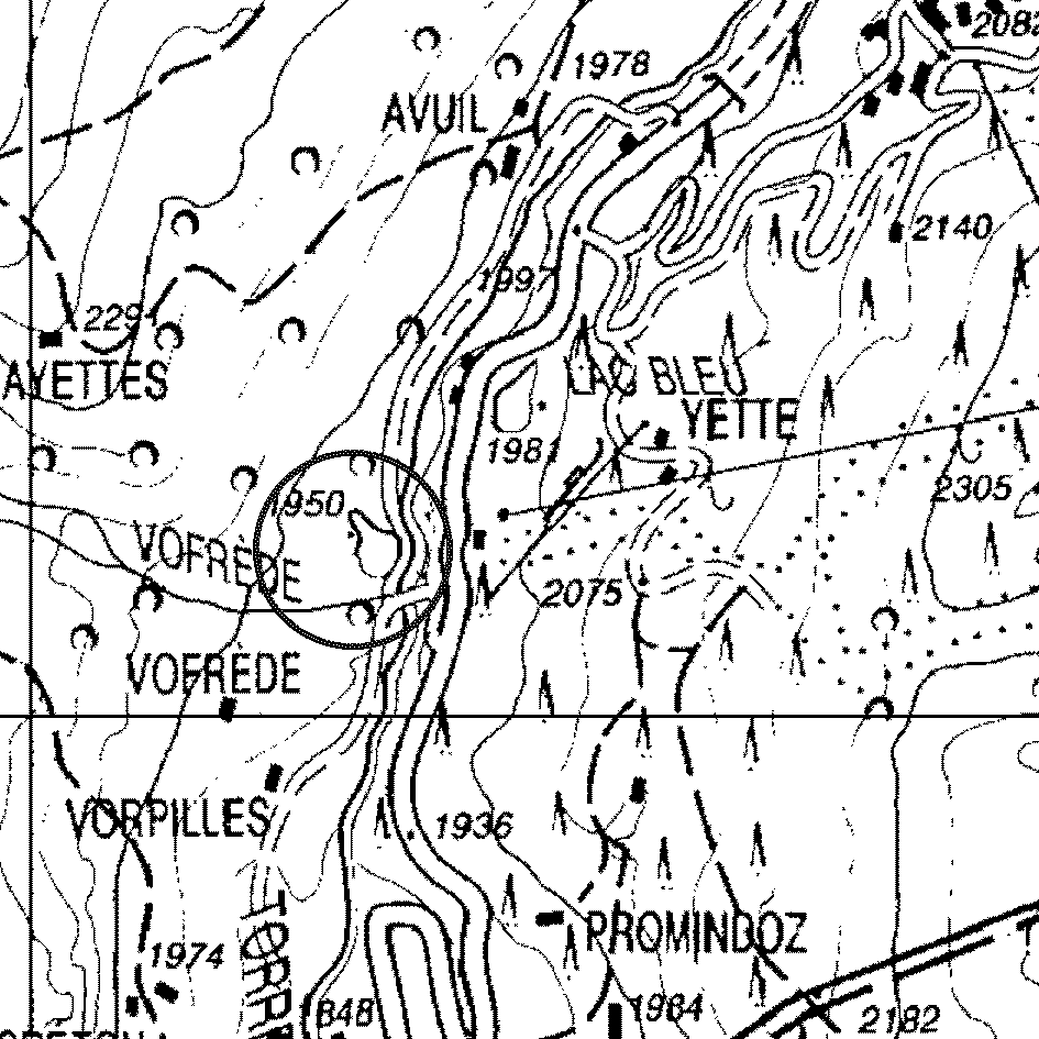 mappa lago Avouil I - Valtournenche