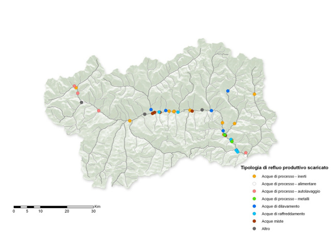 Carta degli scarichi di acque reflue produttive con trattamento completo