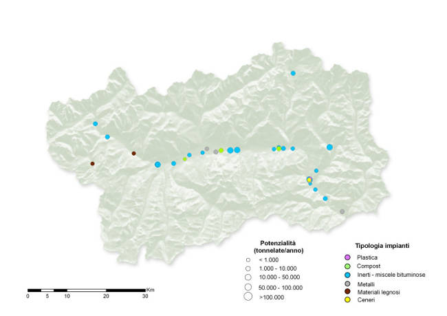 Carta degli impianti di recupero di rifiuti speciali non pericolosi