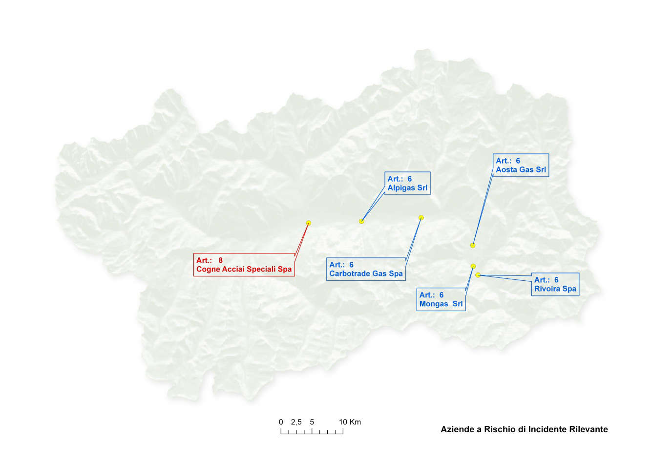 Distribuzione territoriale degli stabilimenti a rischio di incidente rilevante Distribuzione territoriale degli stabilimenti a rischio di incidente rilevante