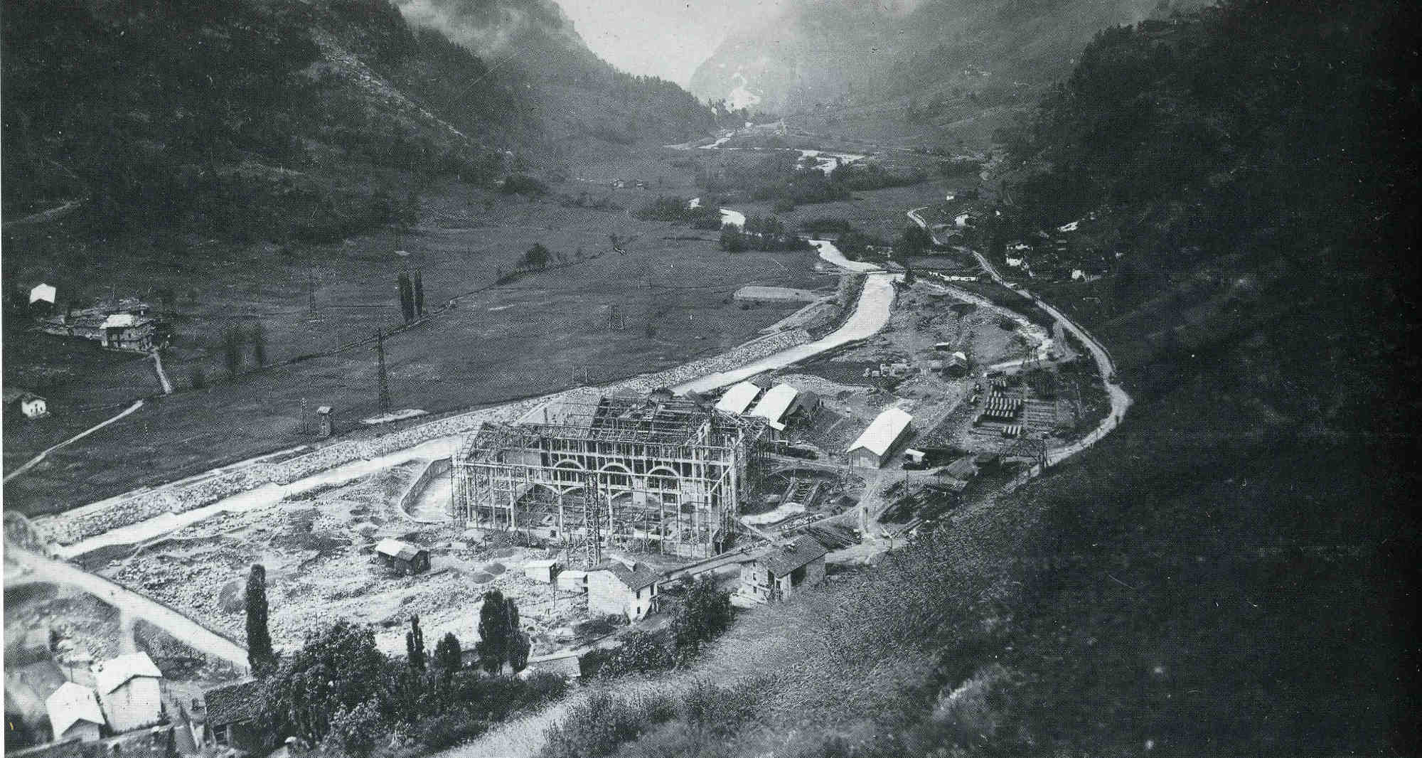 Centrale di Maen in costruzione archivi fotografici ENEL Torino