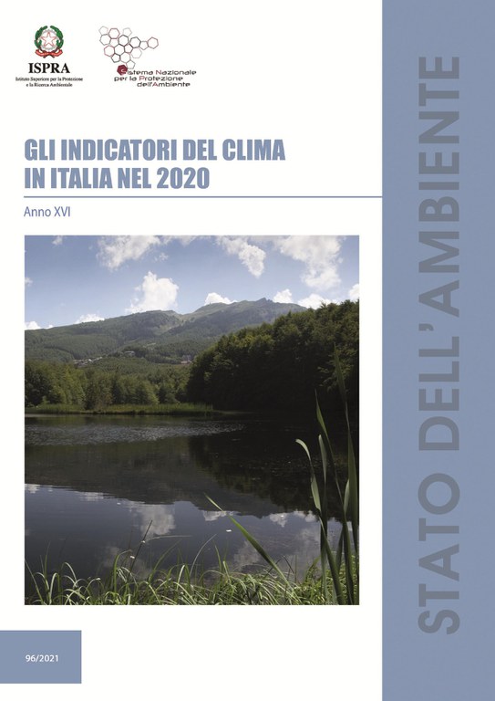 Copertina del XVI Rapporto "Gli indicatori del clima in Italia nel 2020"