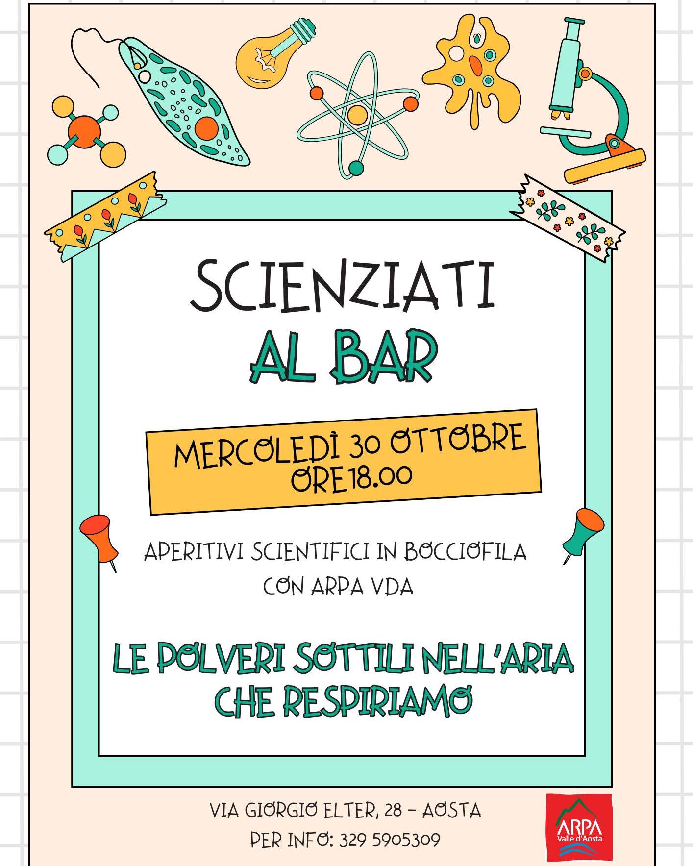 Mercoledì 30 ottobre, "Scienziati al Bar", ore 18.00: Le polveri sottili nell'aria che respiriamo