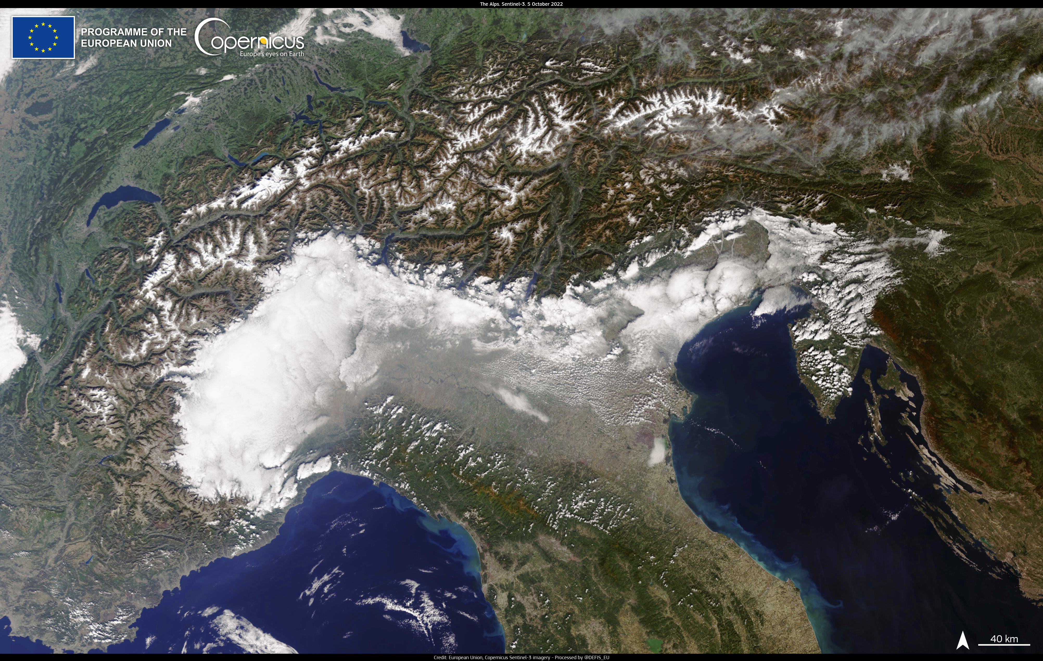 European Union, Copernicus Sentinel 3 imagery 20221007 PoValley