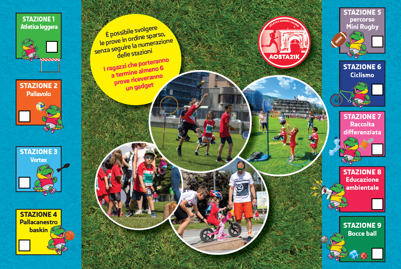 Cartolina School & Family game retro con le stazioni