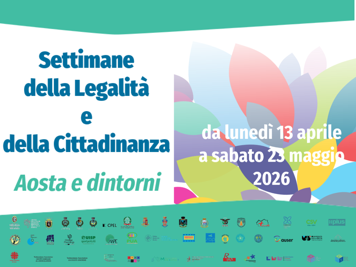 Tornano le “Settimane della Legalità e della Cittadinanza Aosta e dintorni”