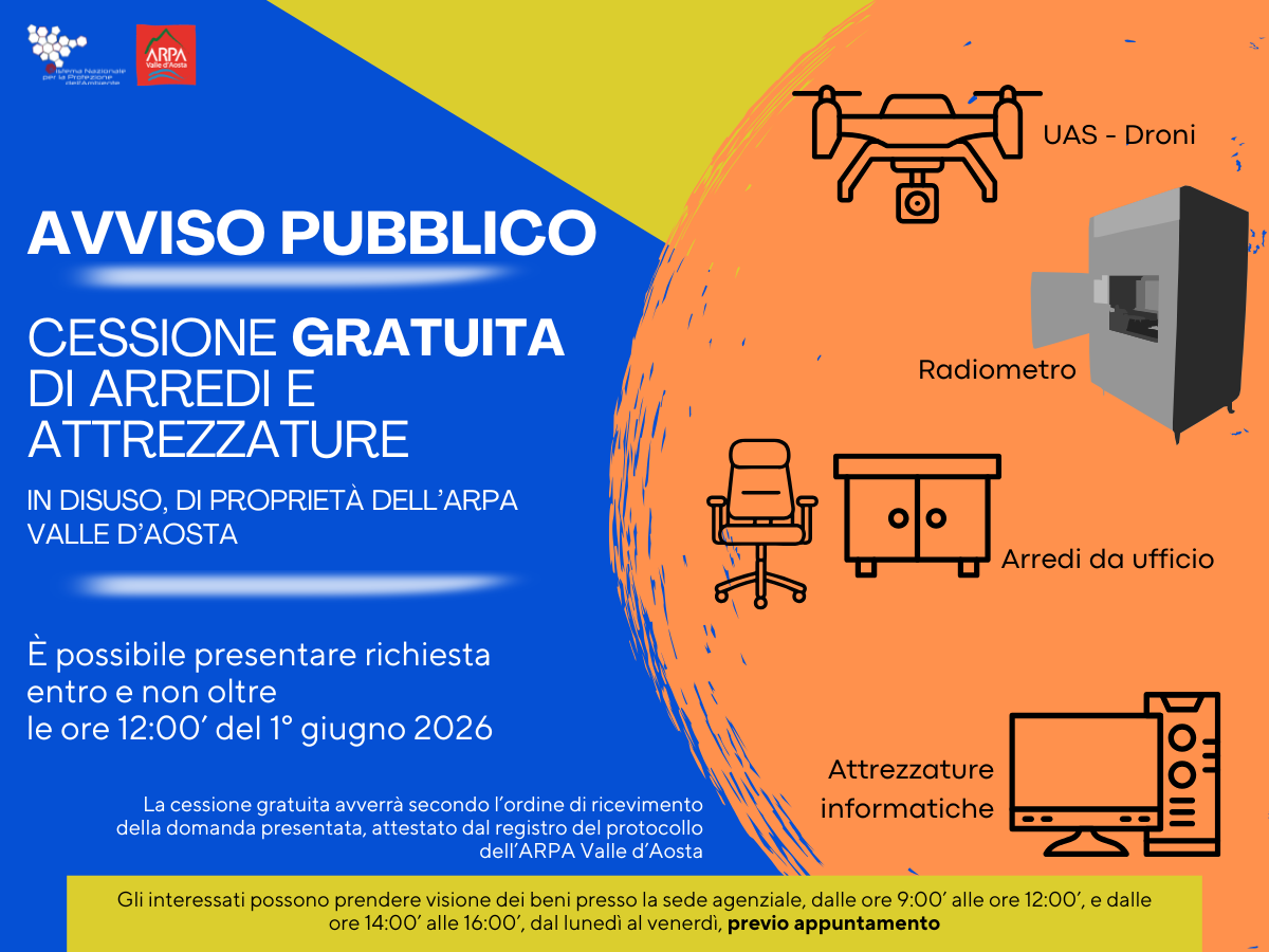 Avviso pubblico di cessione gratuita di arredi e attrezzature