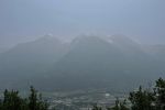 Foschia sulla piana di Aosta, impedisce di vedere le montagne in secondo piano